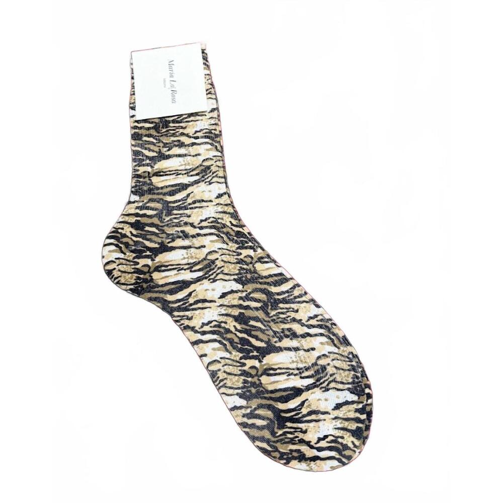 NEW MARIA LA ROSA tigress socks in brown
